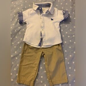 Frenchie mini couture Button Down Shirt & Carter’s Pants